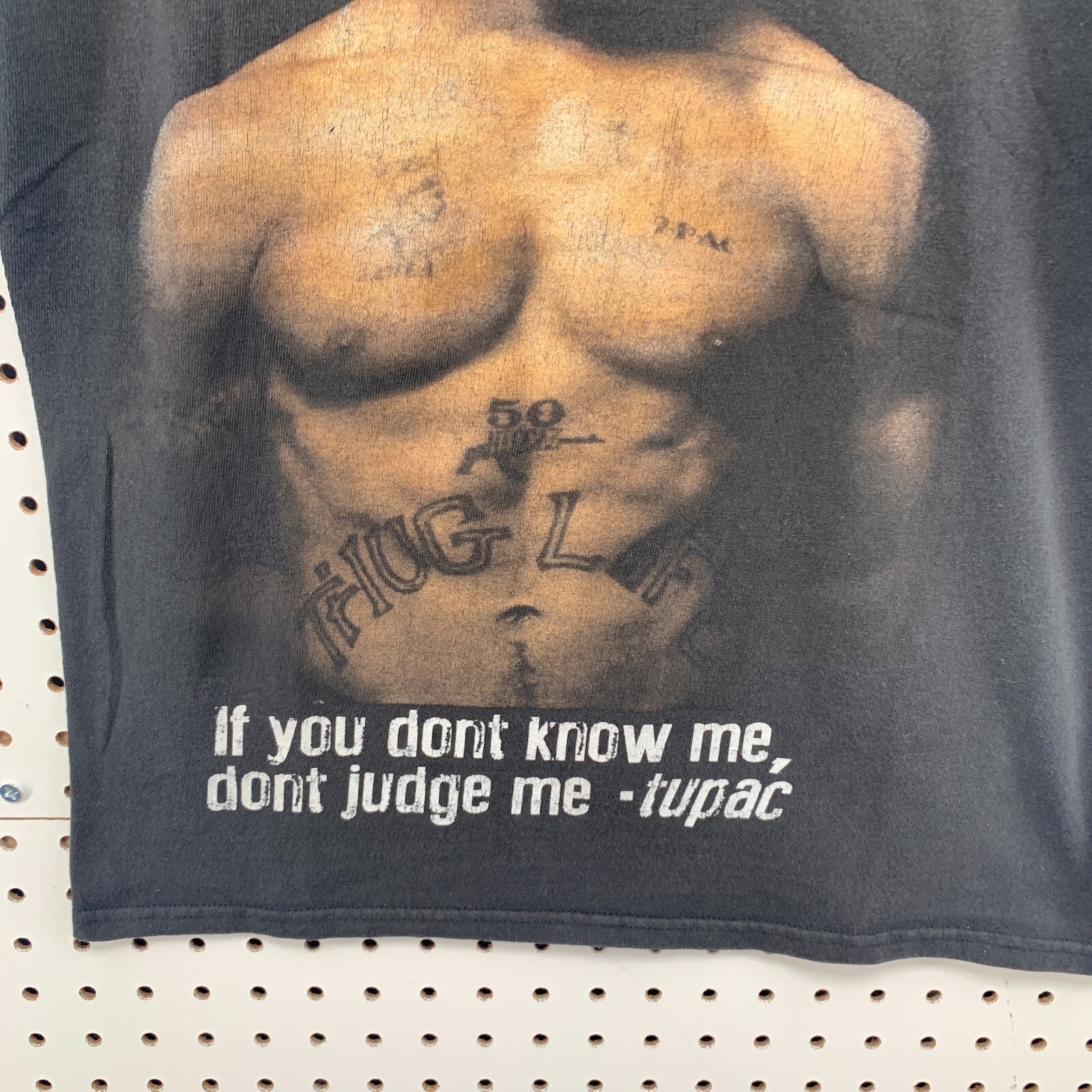 Tupac 2PAC Shirt Black If You Dont Know Me Dont Judge Me Fit Women M 17.5x25 gallery