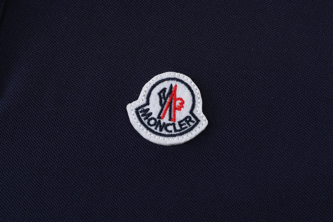 Moncler Dark Blue Color-Block Polo Shirt XL gallery