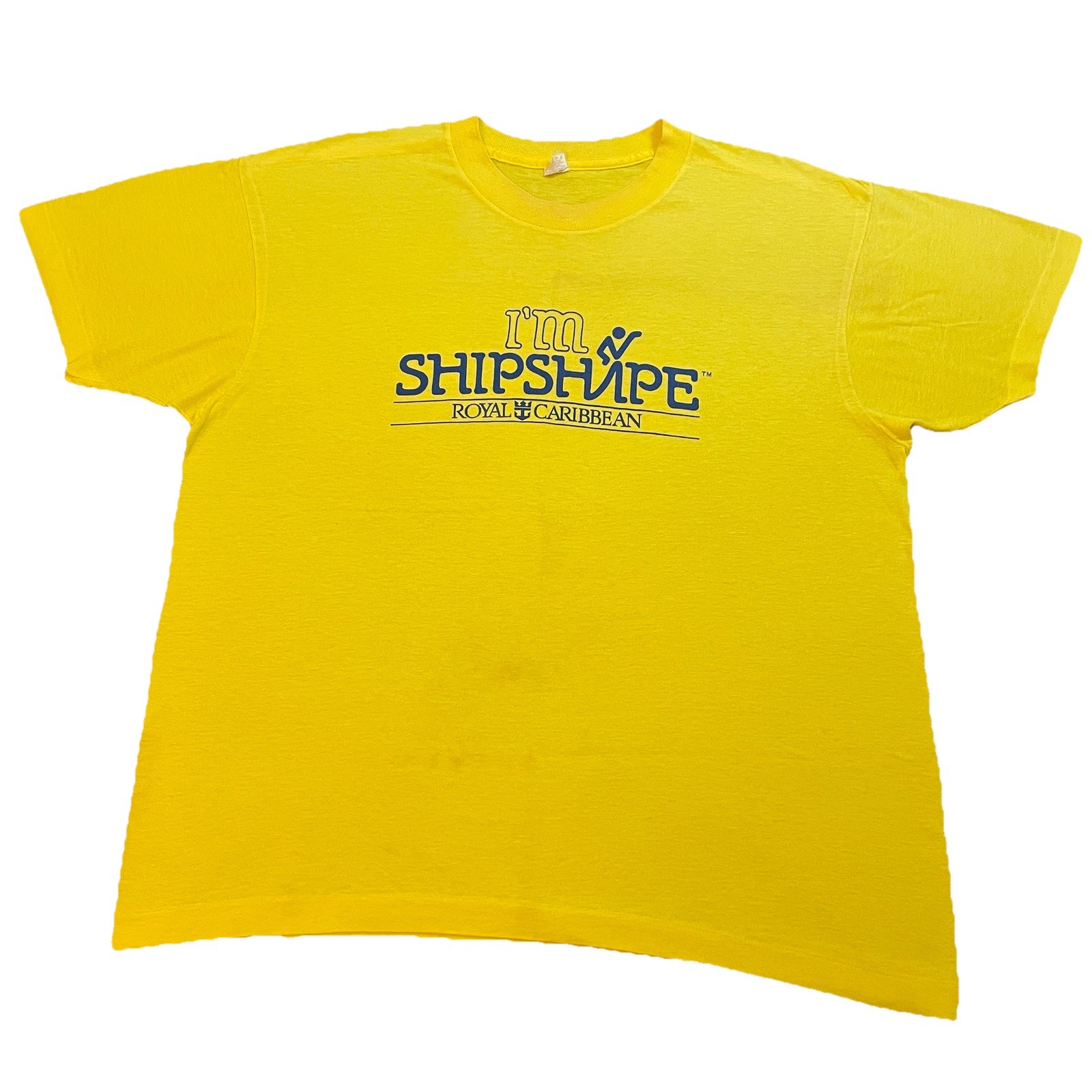 VTG 80s Single Stitch T-Shirt Mens Large Yellow Royal Caribbean Screen Stars 90s