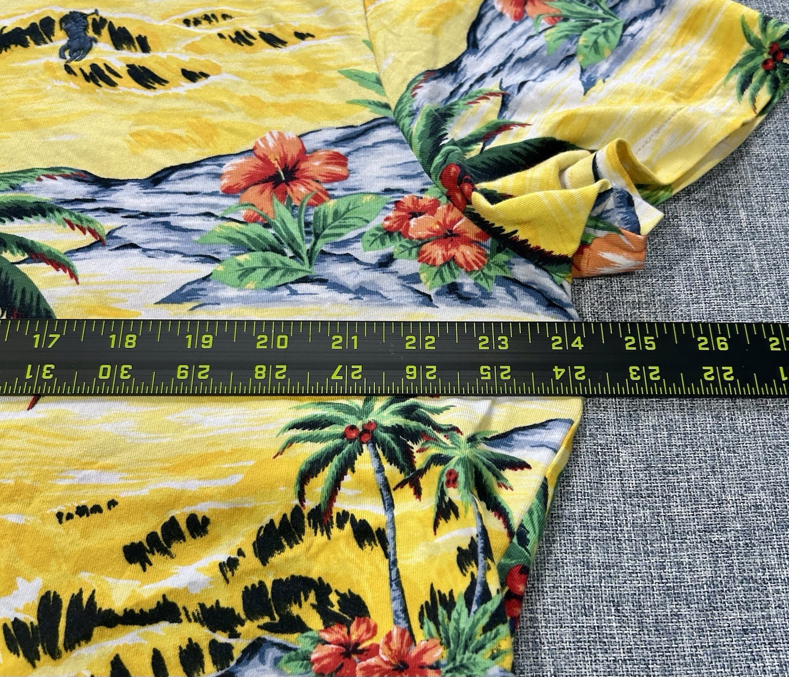 Polo Ralph Lauren T-Shirt Floral Full Print Yellow Crewneck Classic Fit Men's XL gallery