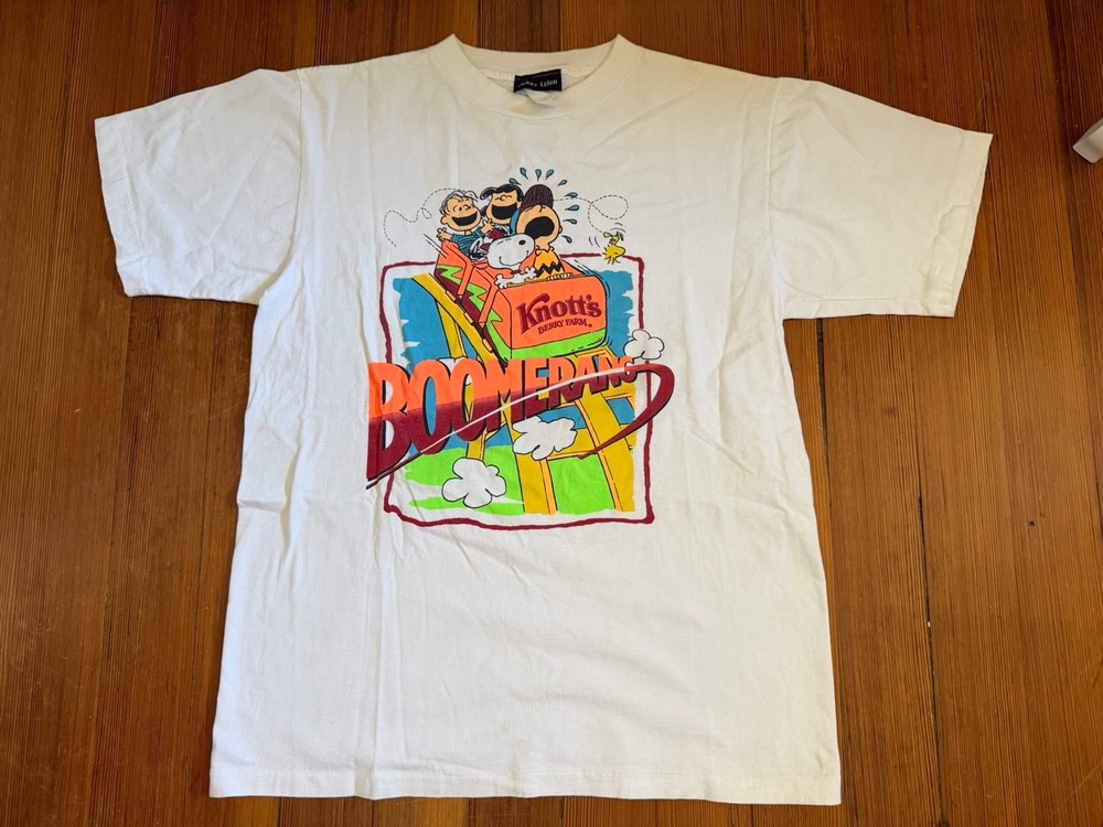 Vintage Knotts Berry Farm Peanuts Snoopy Ride Shirt Jerry Leigh Size Large Rare