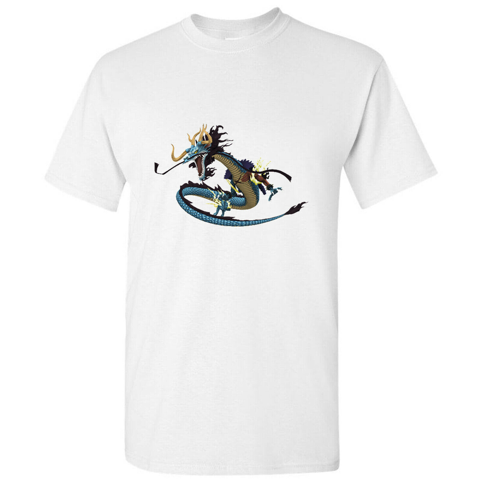 Chinese Mystical Dragon God Art White Men T Shirt Tee Top gallery