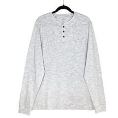 Apt. 9 Premier Flex Microstripe Long Sleeve Henley Top XLT Gray Men’s T-Shirt