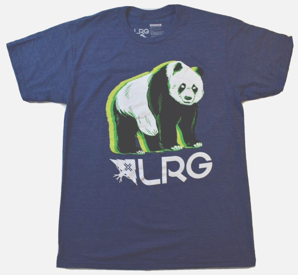 Lifted Research Group LRG Mens Navy Heather Wavy Panda Shirt New S-3XL