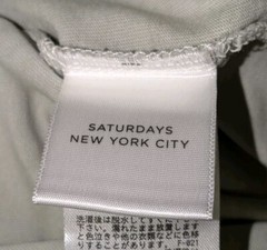 Saturdays NYC Peace Emblem Pocket T-Shirt Mens Garment Dyed Green SS Crew Neck L