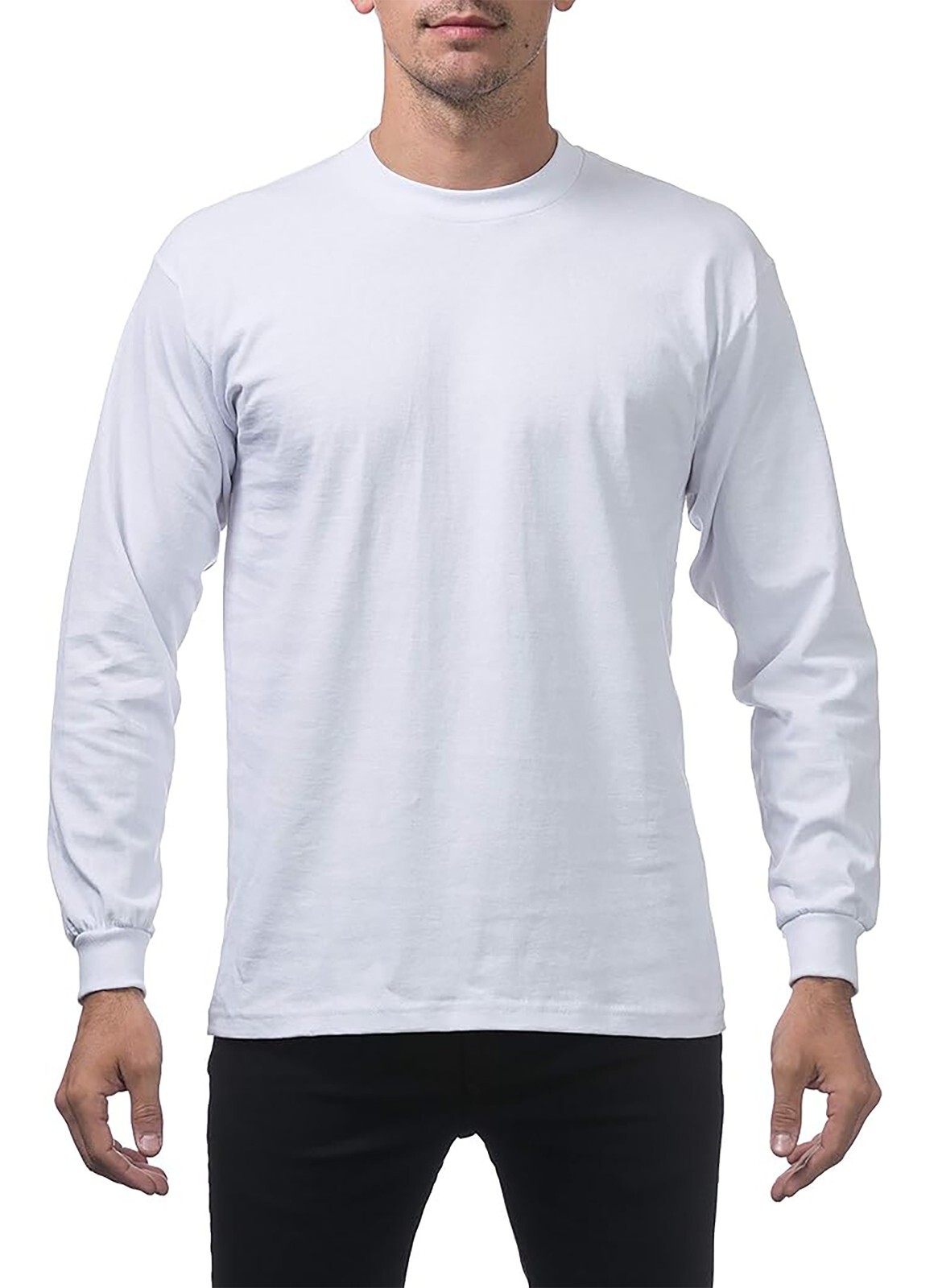 Pro Club Men's 3-Pack Heavyweight Cotton Long Sleeve Crew Neck T-Shirt gallery
