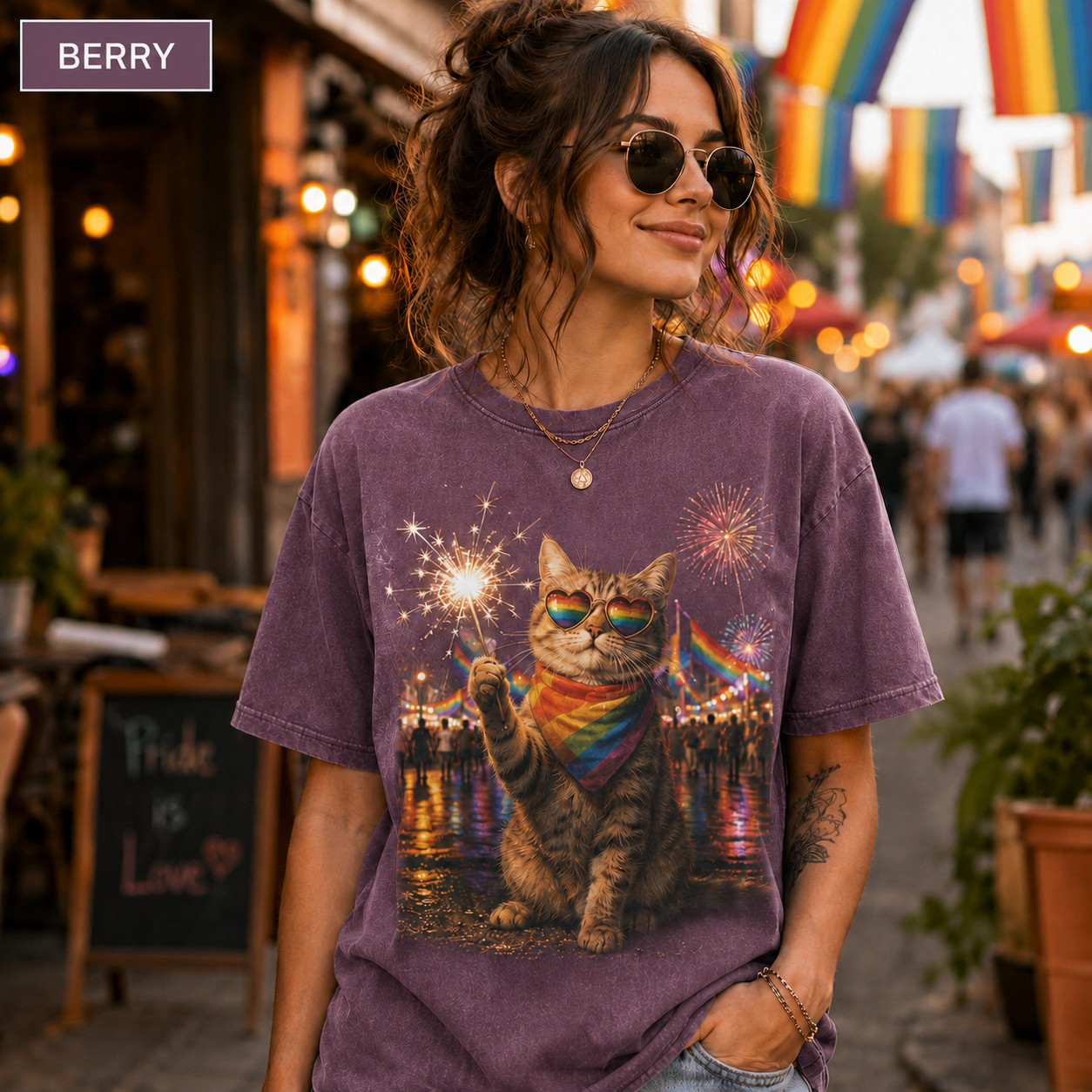 Rainbow Pride Cat T-Shirt LGBTQ Celebration Graphic Tee gallery