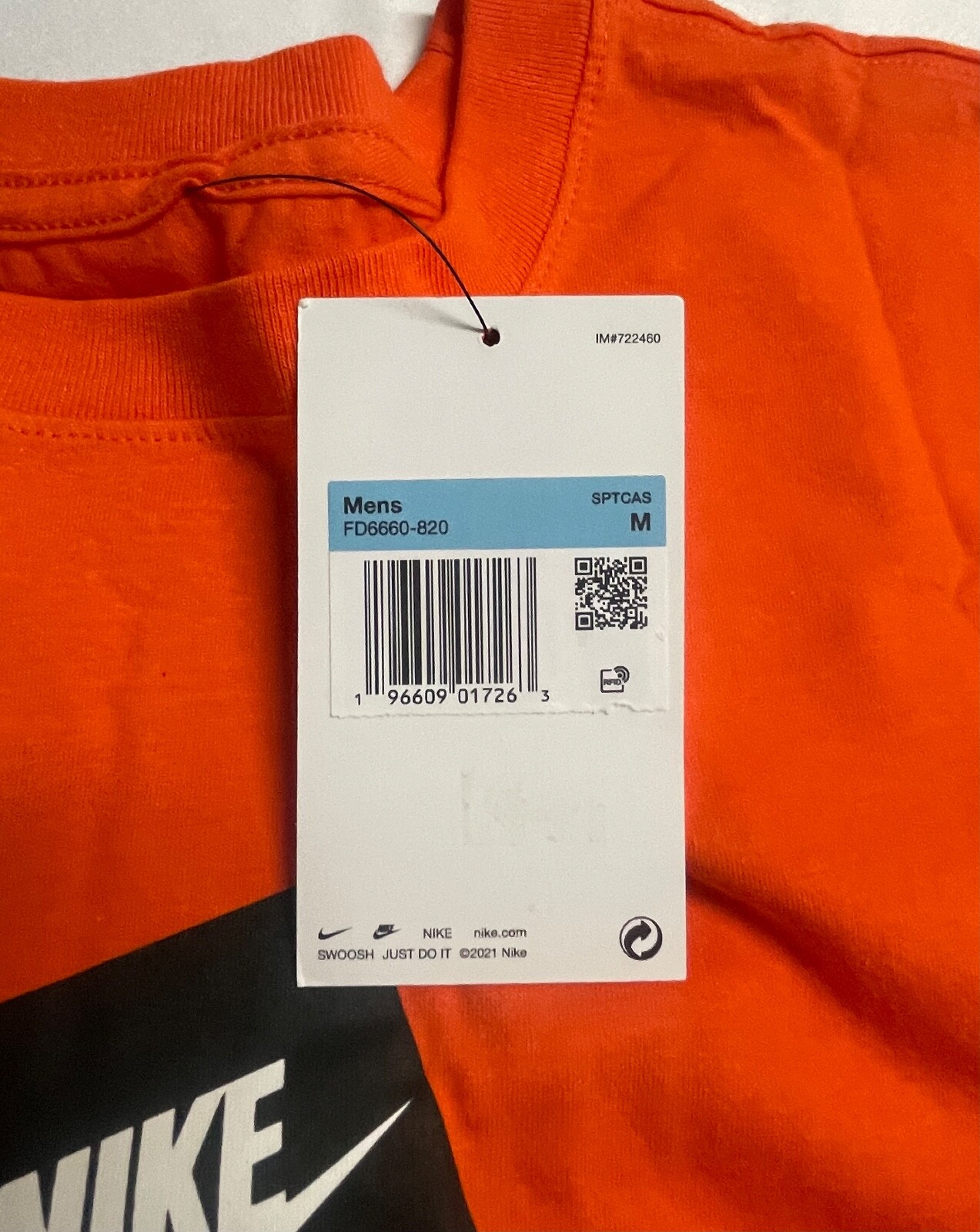 Nike Air Men's Athletic T-Shirt Size MEDIUM Blocked Logo Gym Graphic FD6660 820 gallery