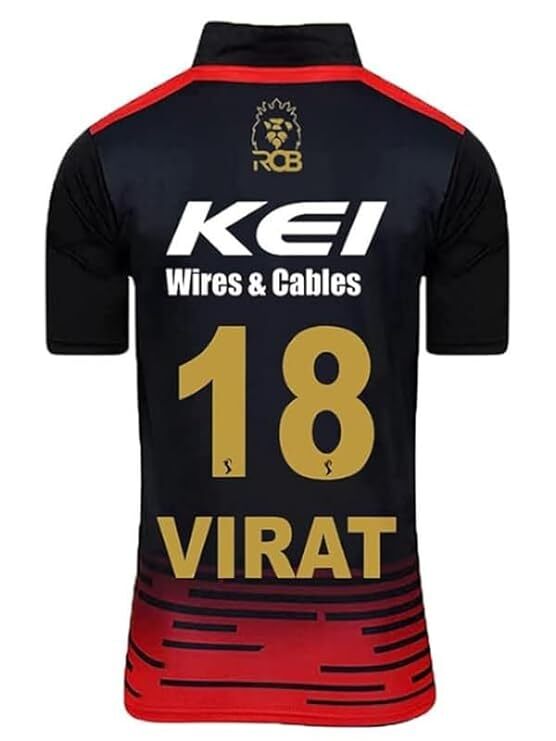 High Quality Polyester Sports T-Shirt RCB Virat 18 Regular Fit Pack of 1 gallery