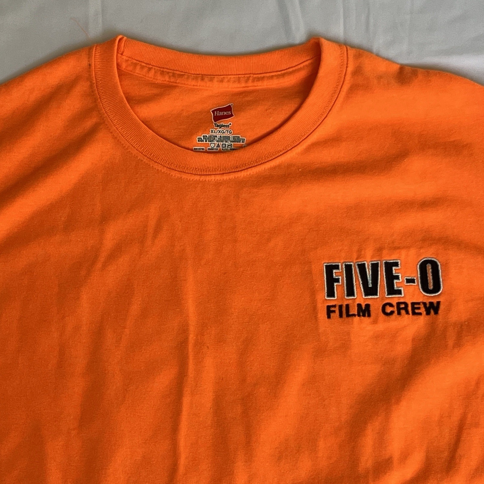 Hawaii Five-O Shirt XL Orange Senior Staff Film Crew Embroidered Crime TV 3133