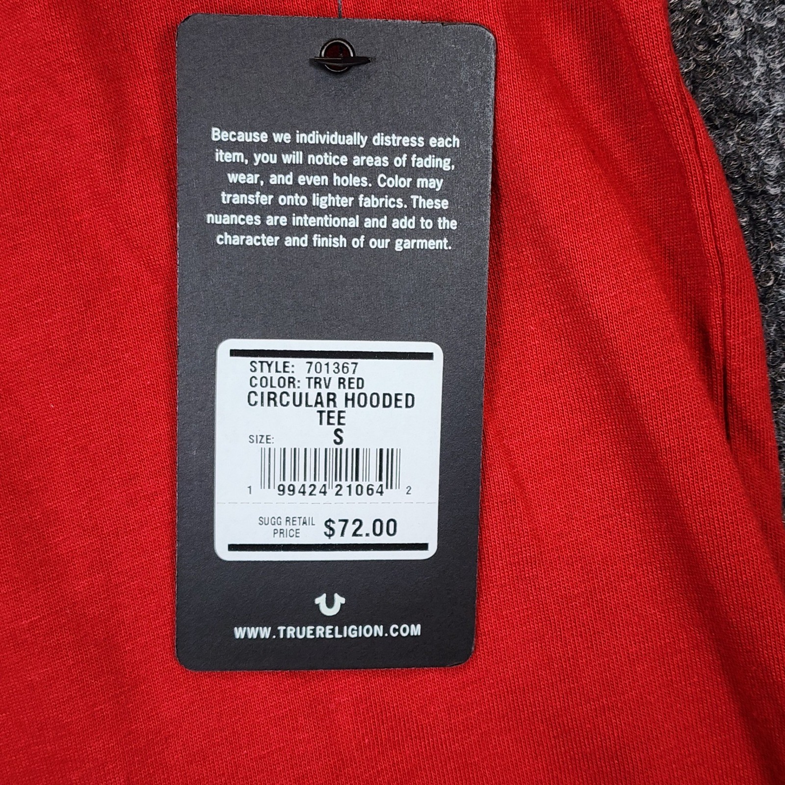 NWT True Religion Circular Hooded Tee Men's Streetwear Y2K Logo Graphic Size S gallery