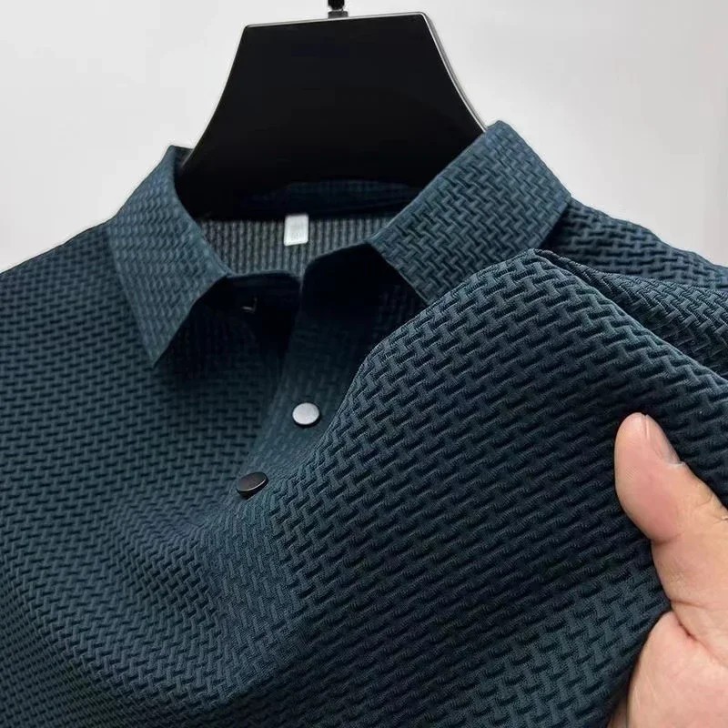 New Summer Mesh Ice Silk Short-sleeved T-shirt Men’s Ice Silk Short Sleeve Shirt
