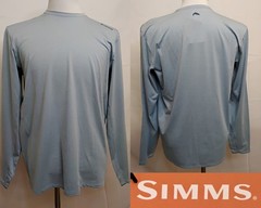 Simms SolarFlex Crew Men’s M Steel Blue Heather UPF Odor Control #Z4917