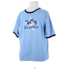 The Beatles Sz No Size Light Blue Glitter The Beatles No Fabric Label Tee Shirt