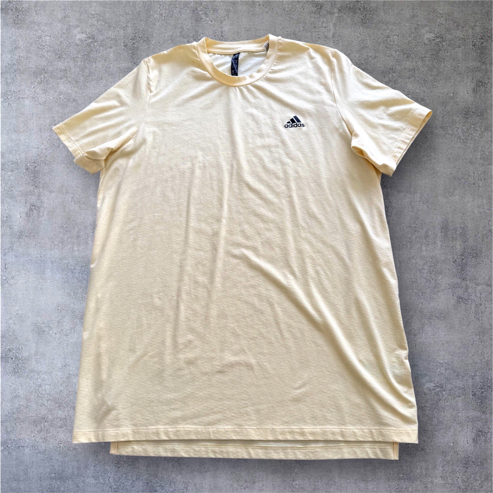 Adidas Axis 2.0 Tech Training Shirt Men's XL TALL Pale Yellow Short Sleeve Tee gallery