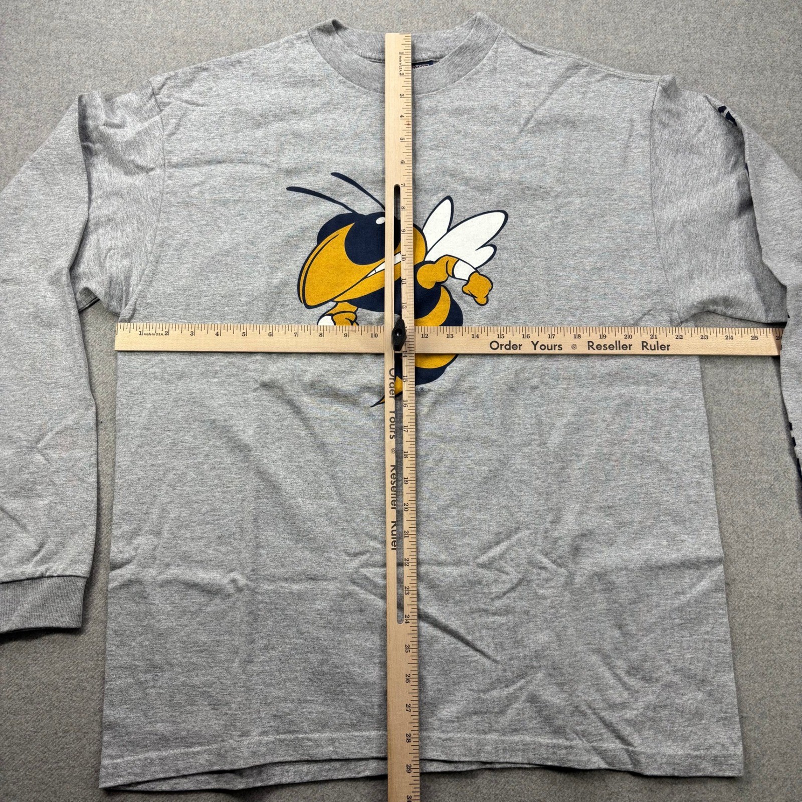 Vintage 90s Georgia Tech Yellow Jackets Long Sleeve T Shirt Mens M Gray Spellout gallery