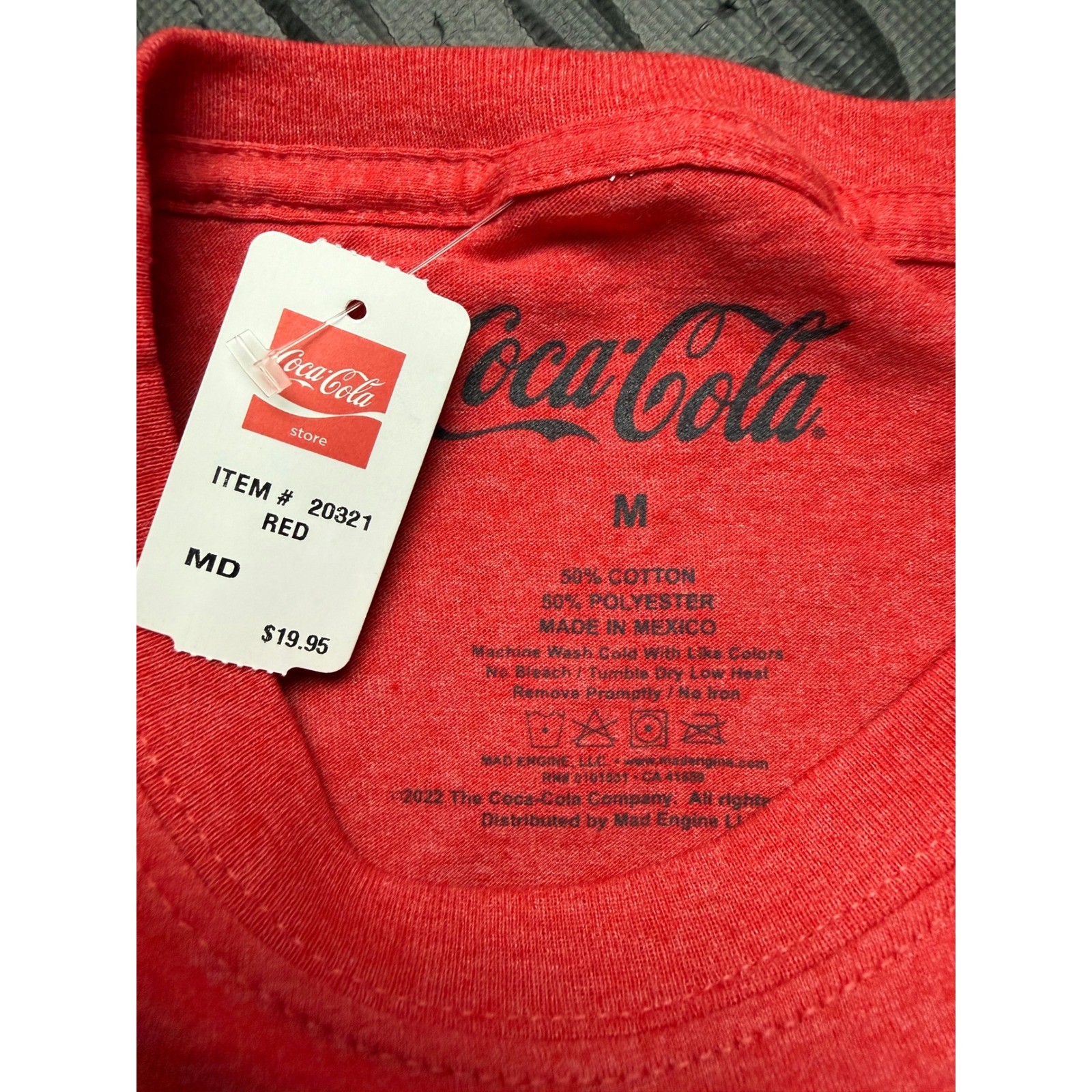 Coca-Cola Mens Graphic T-Shirt Red Heather Distressed Logo 20321 Size Medium NEW gallery