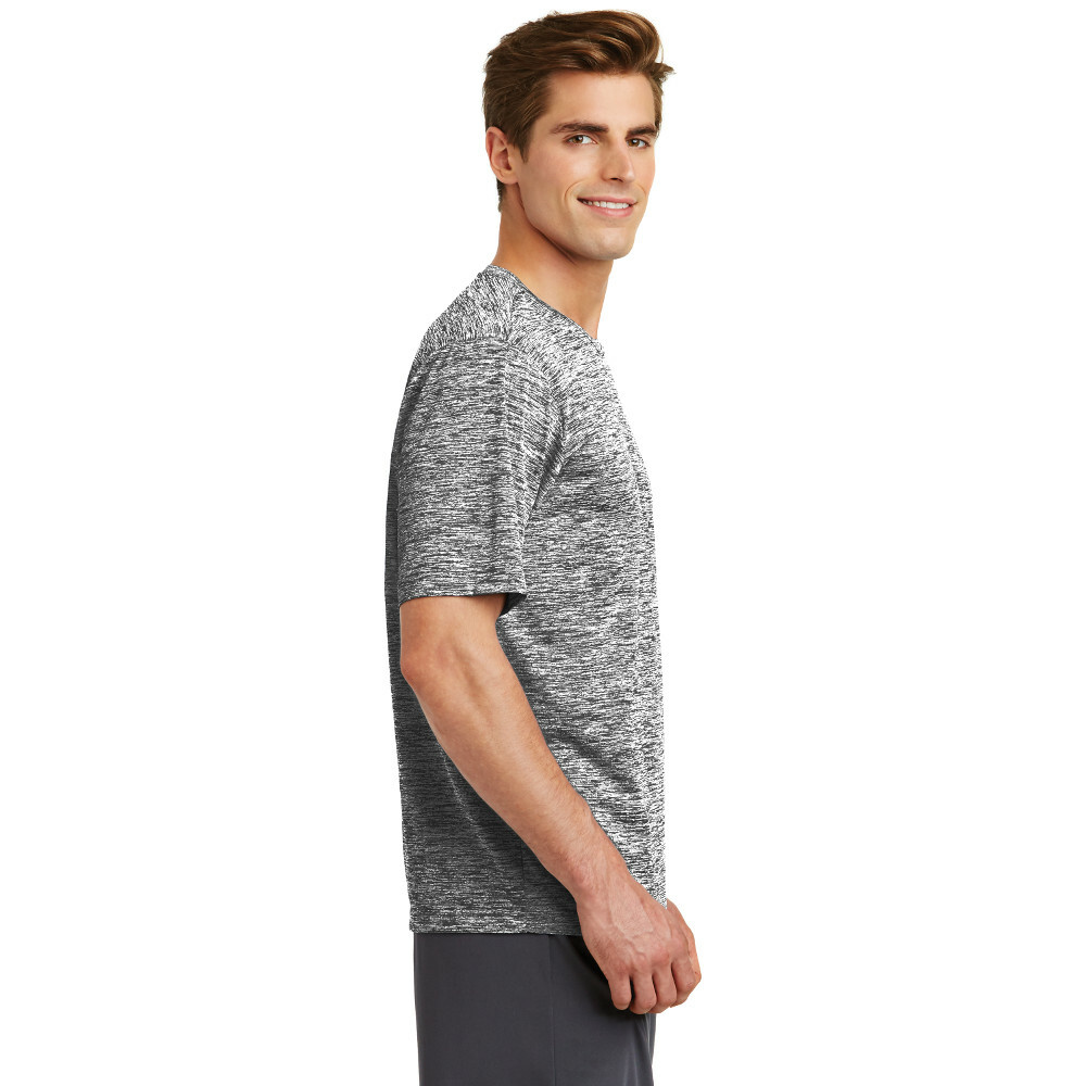 Mens Sport-Tek ST-390 Moisture Wicking PerformanceT-Shirt Black Grey Heather XL gallery