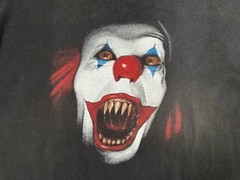 Vintage 90s Stephen King’s IT Pennywise Evil Clown Horror T-Shirt Mens XXL Black