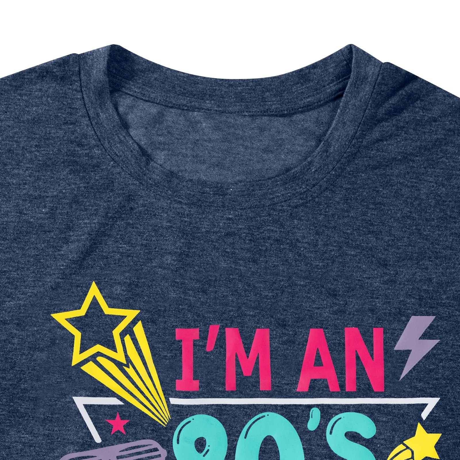 80s Women's T-Shirt I’m an 80’s Kinda Girl Retro Graphic Tee, Dark Blue, XL gallery