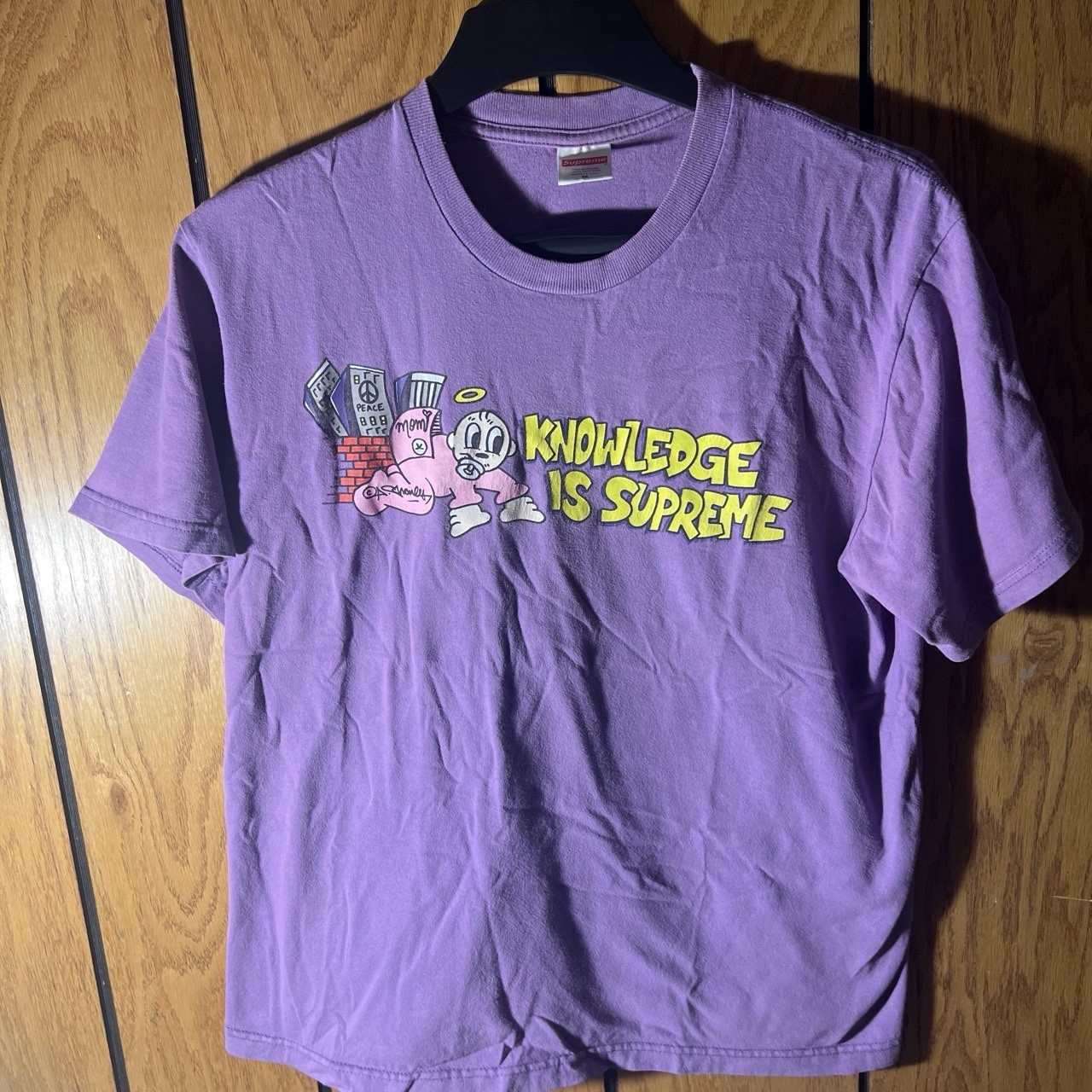 SUPREME Knowledge Is Supreme Graphic T-Shirt Purple Crew M gallery