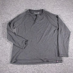 Faherty Shirt Mens Medium Gray Cloud Cotton Henley Long Sleeve Casual Top