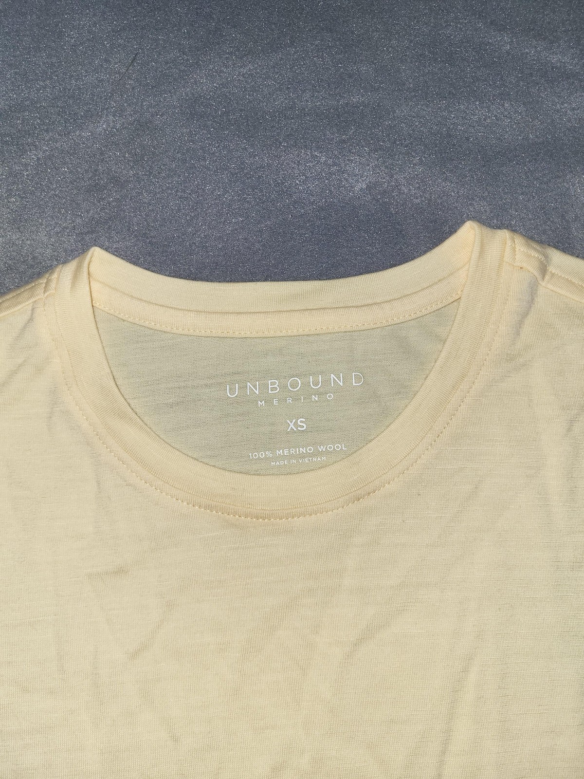 Unbound Merino Shirt Mens XS Yellow Solid 100% Merino Wool Crew Neck T-Shirt gallery
