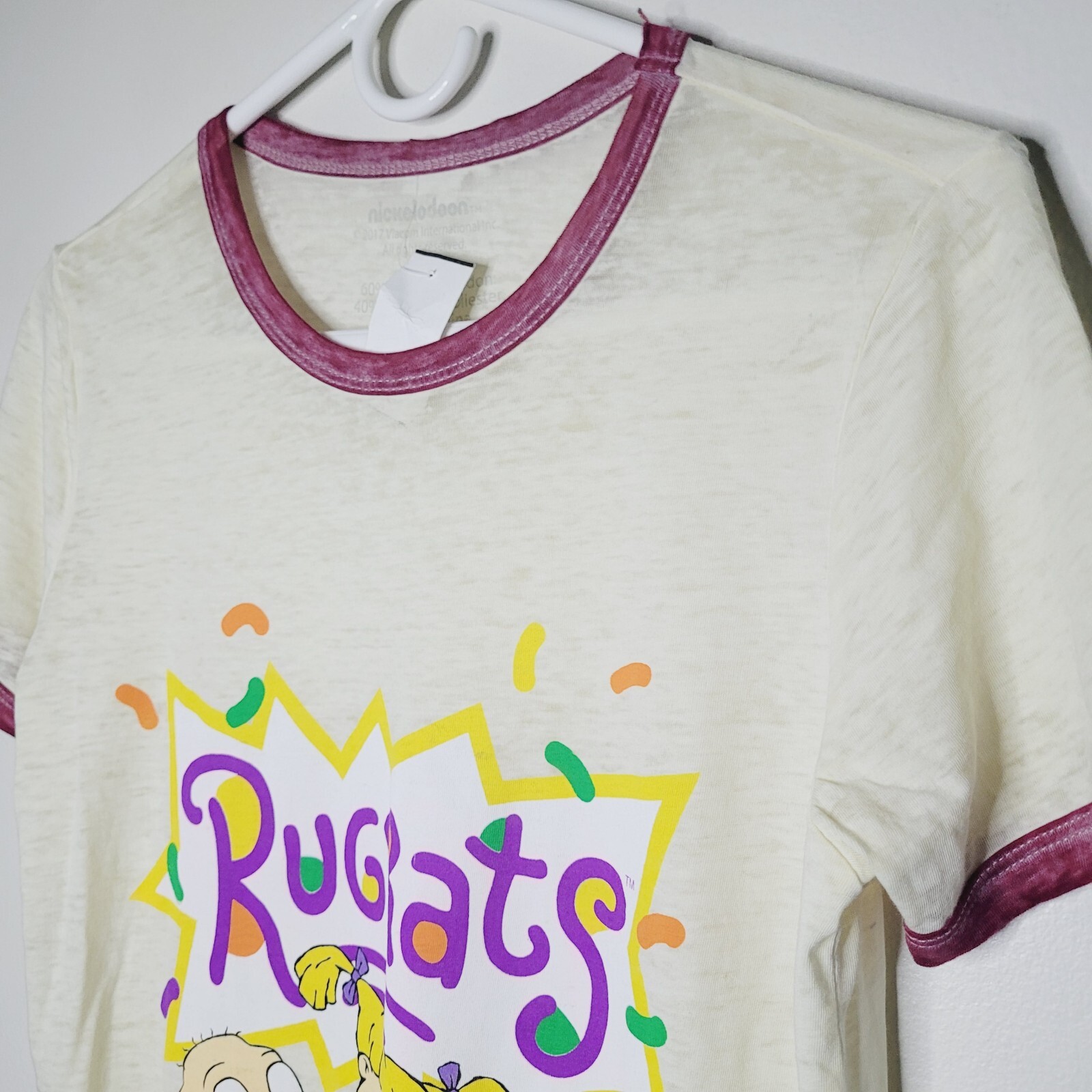 NWT Nickelodeon 90’s Rugrats Semi Sheer Marled T-shirt Medium Junior Millennials gallery