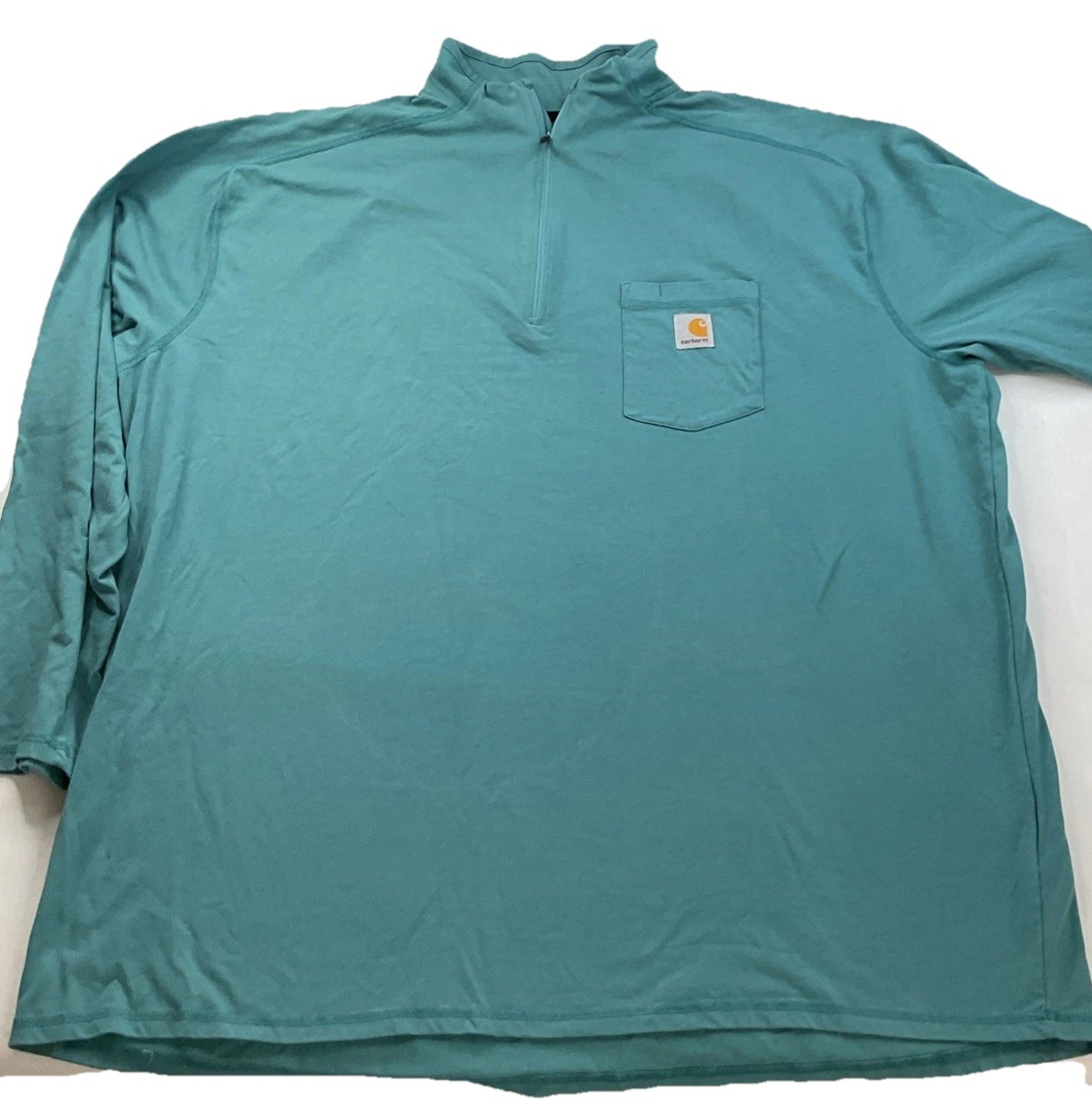 Carhartt Force 1/4 Zip Pullover Shirt Men Sz 3XL Green Relaxed Fit Pocket 104255 gallery