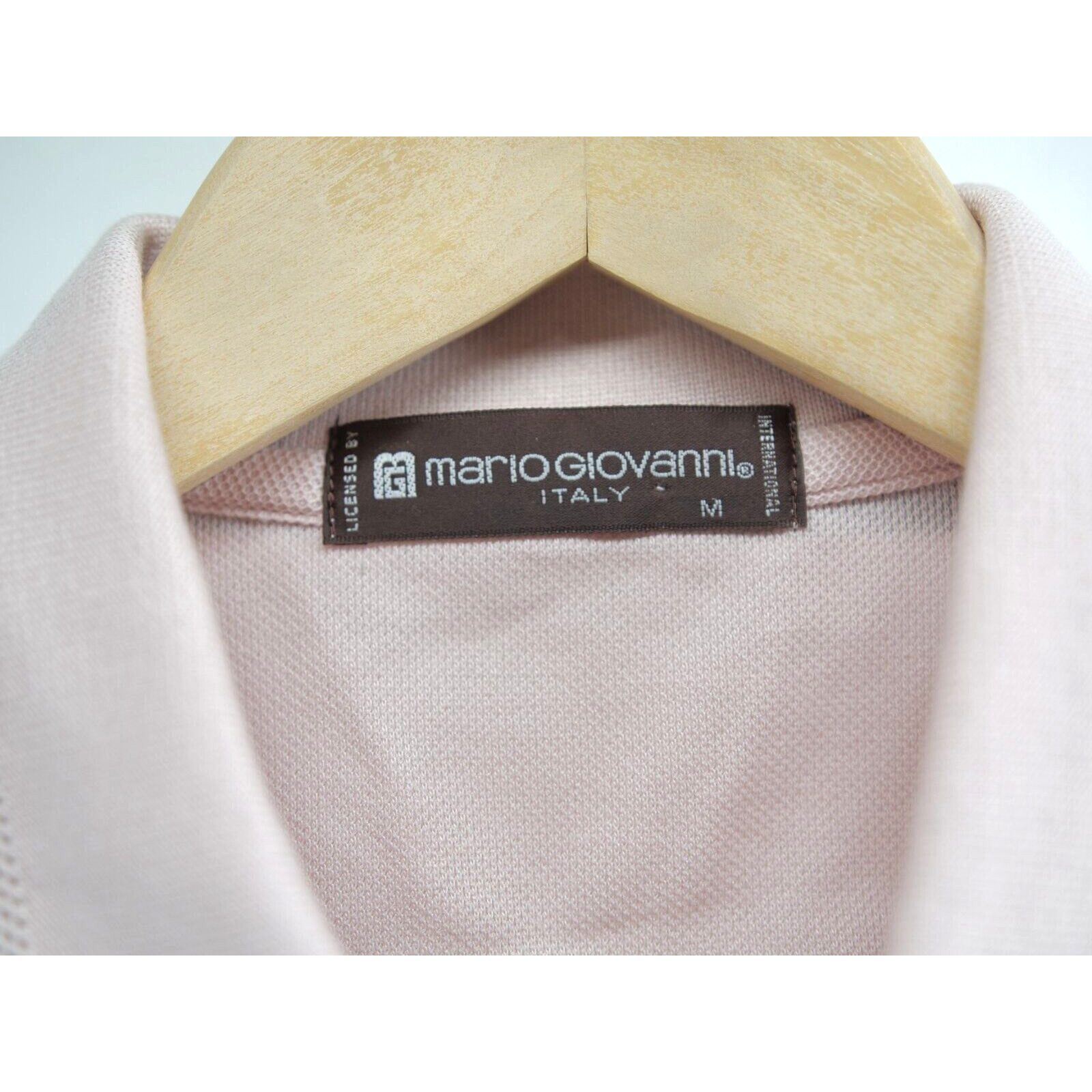 Vintage MARIO GIOVANNI Italy Short Sleeve Polo T-Shirt Pink M Made in Japan Rare gallery