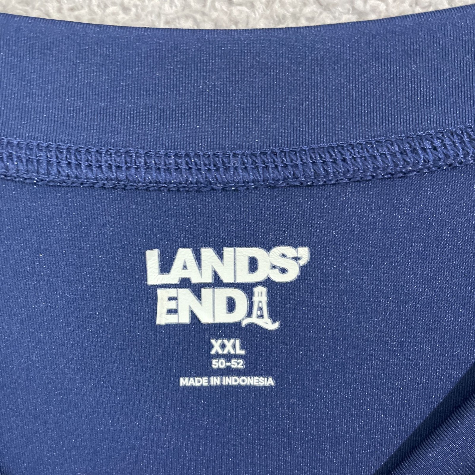 NWOT Lands End Mens XXL Long-Sleeve Navy Crewneck T-Shirt Nylon spandex gallery