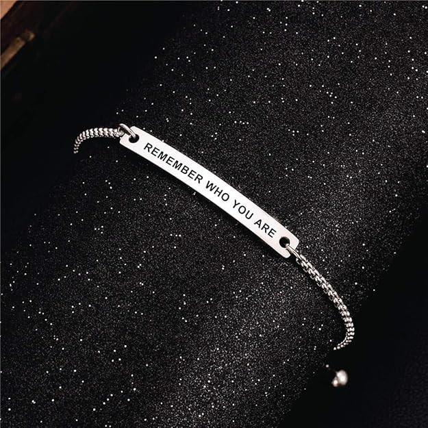 Dainty Cuff Bracelet - REMEMBER WHO YOU ARE - Bracelets Bachelor Party Gift I... gallery