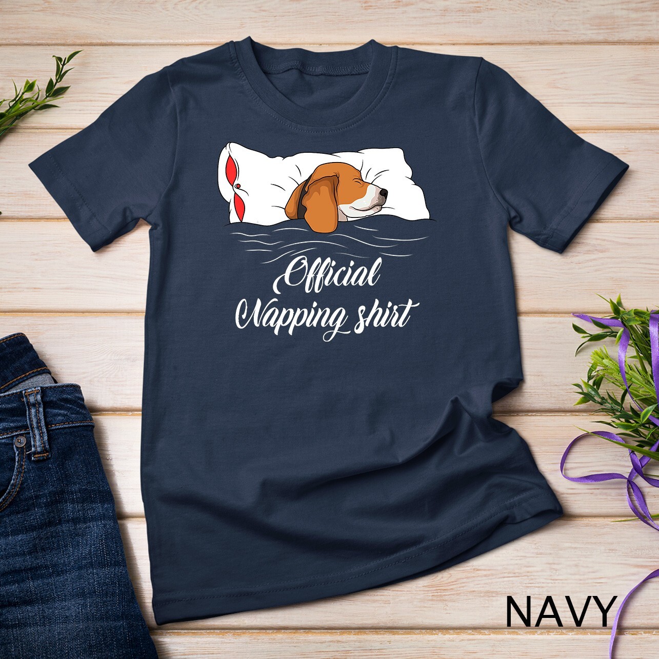 Sleeping Beagle Pyjamas Dog Lover Gift Official Napping Unisex T-shirt gallery