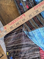 SHOPOHOLIC Patchwork Colorful Cotton Shirt XXL hand painted hippie inspired mens