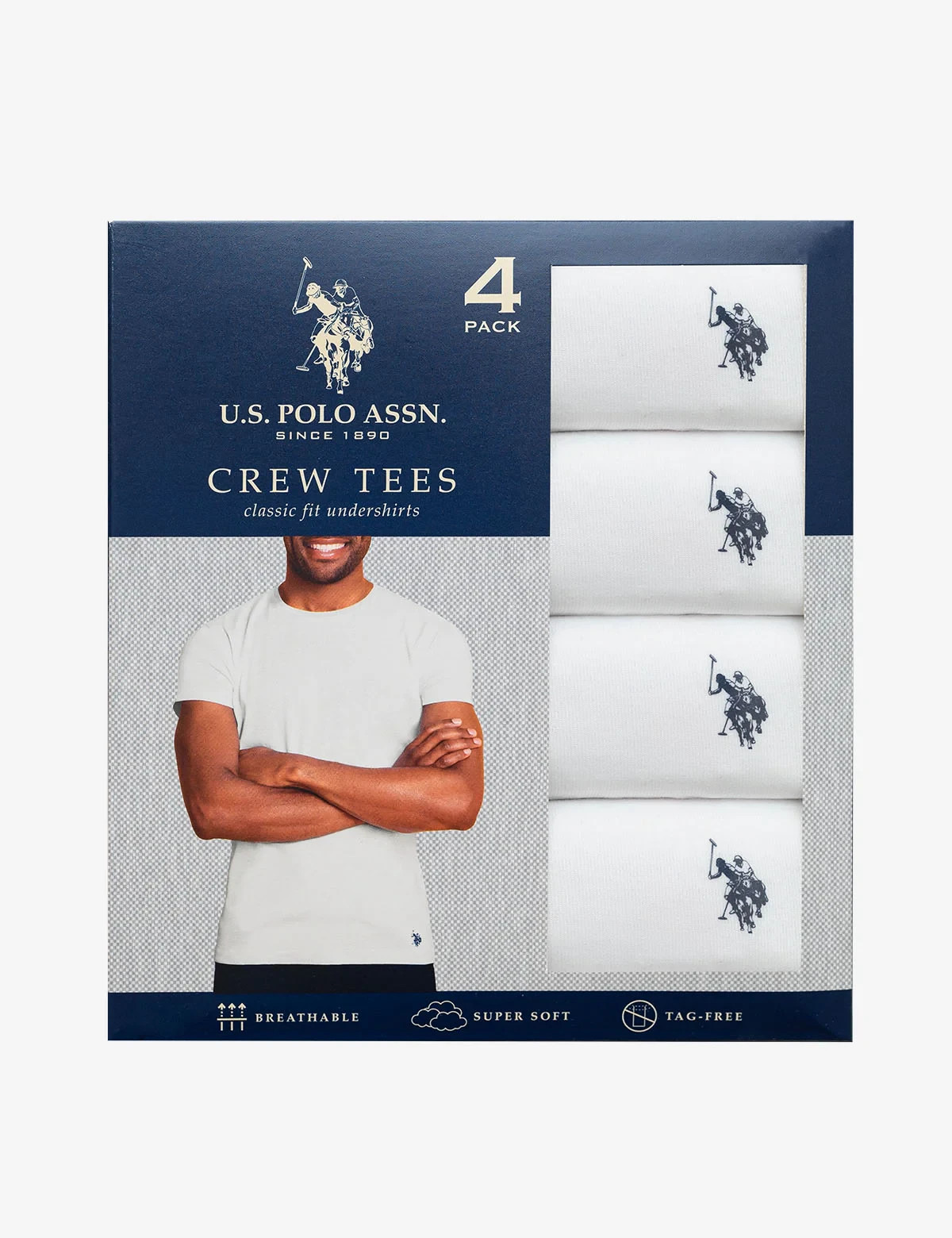 U.S.POLO ASSN.® Men's 4 Pack CREW-NECK TEES “ Classic Fit ” gallery