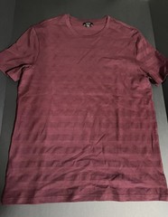 Express Men’s medium textured burgundy striped t shirt 164