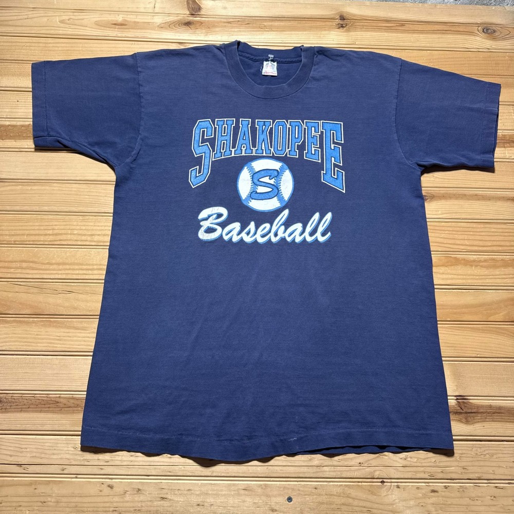 Vintage 90s Shakopee Minnesota Baseball Sports Athletic Graphic T-Shirt USA – XL