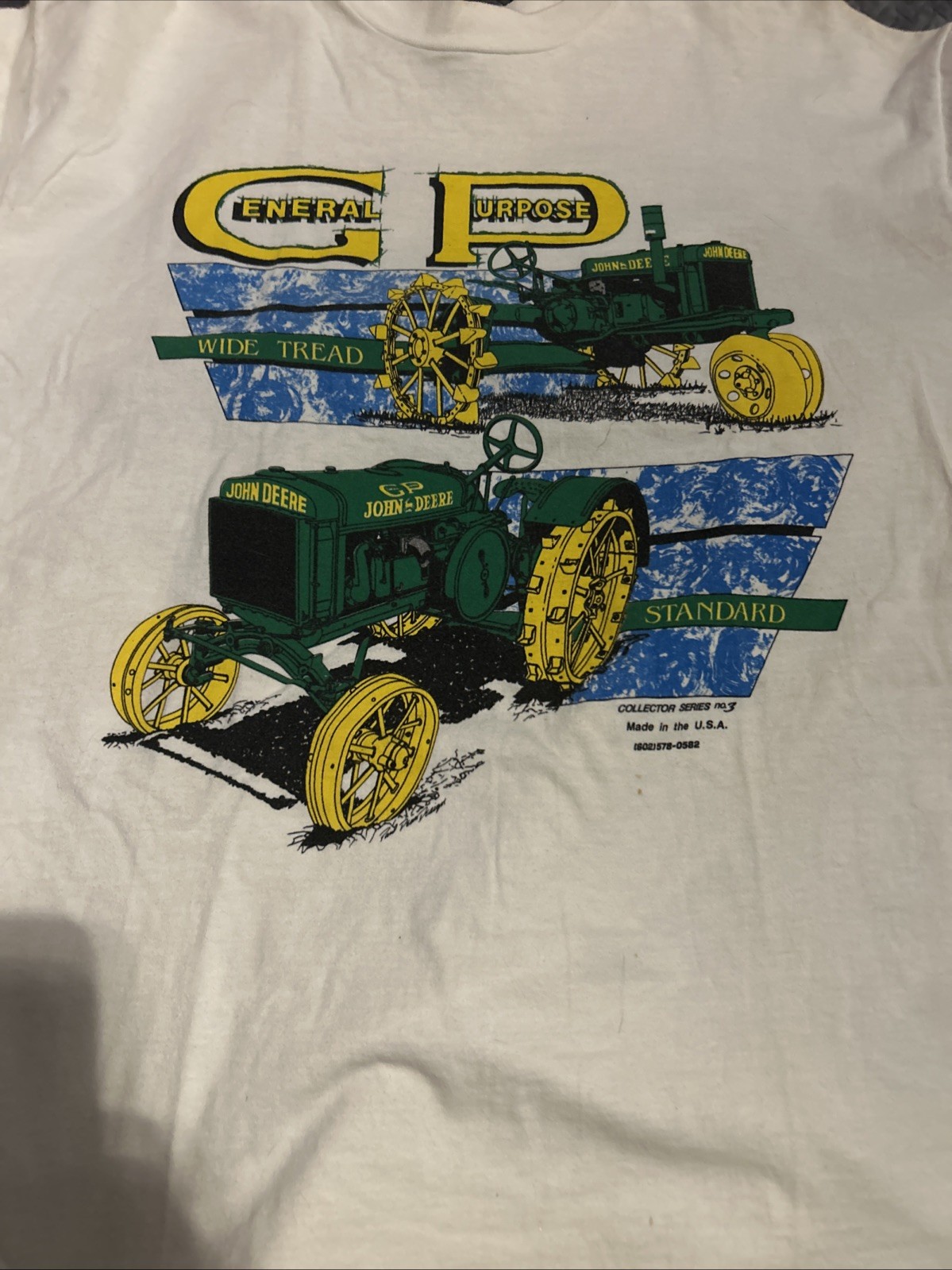 VTG Single Stitch John Deere GP General Purpose Antique Tractor T Shirt White XL gallery