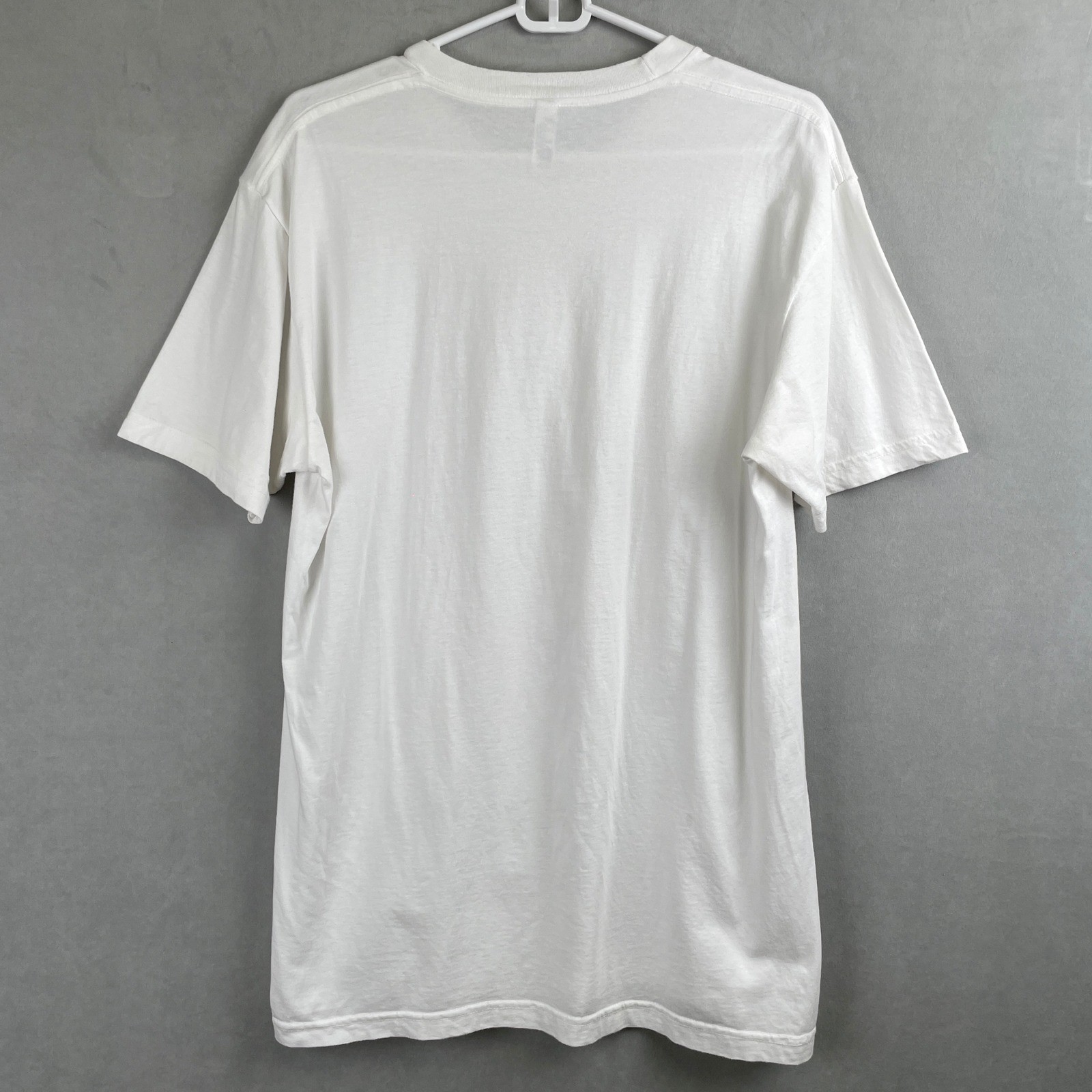 American Apparel White Crewneck T-Shirt Men Large 100% Combed Cotton Made in USA gallery
