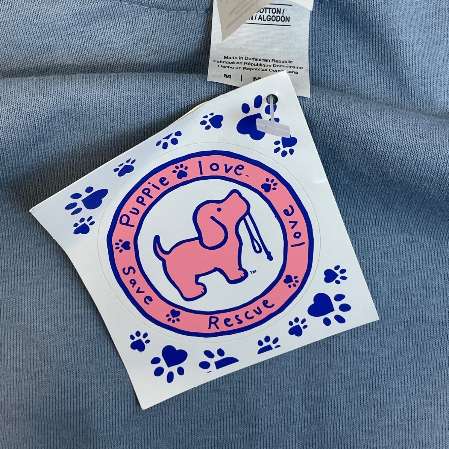Puppie Love Dog Graphic T-Shirt Blue Men Gildan Ultra Size M - New gallery