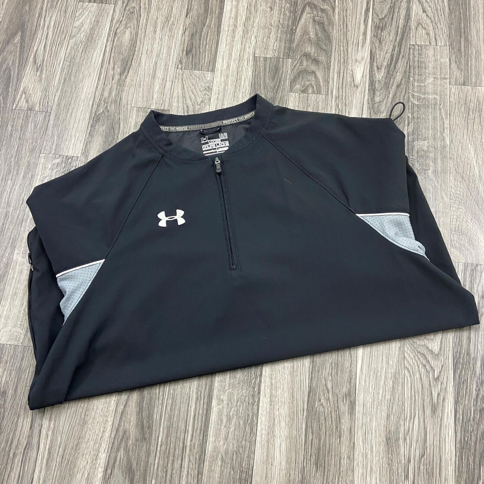 UNDER ARMOUR Loose All Season Gear Black 1/4 Zip Pullover T-Shirt Men's Size L gallery