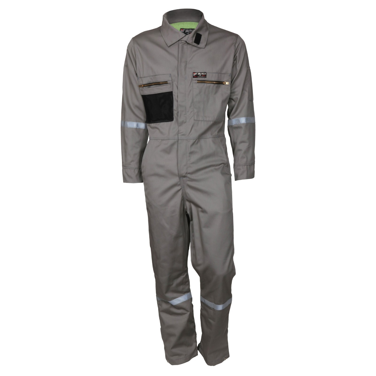 MCR SBC2011 Size 46 R 7-ounce Cotton Summit Breeze Gray Reflective FR Coveralls