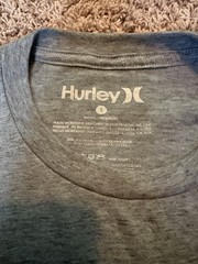 Hurley Men’s Gray Logo Crew Neck Short Sleeve Cotton Blend Knit Tee S