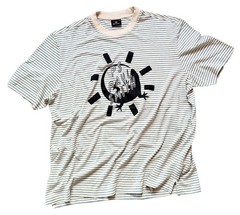 PAUL SMITH COTTON LINEN BLEND LIGHTWEIGHT STRIPED PRINT T-SHIRT / TOP NWT SZ-XXL