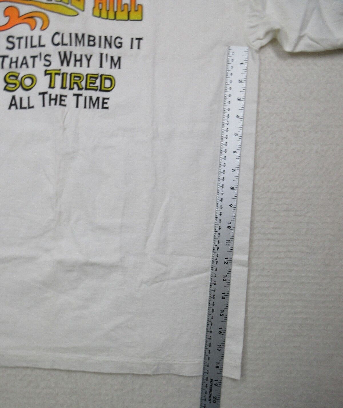 VTG 90s PowerPro Oneita Mens XL Not Over The Hill Funny Novelty T-Shirt White gallery
