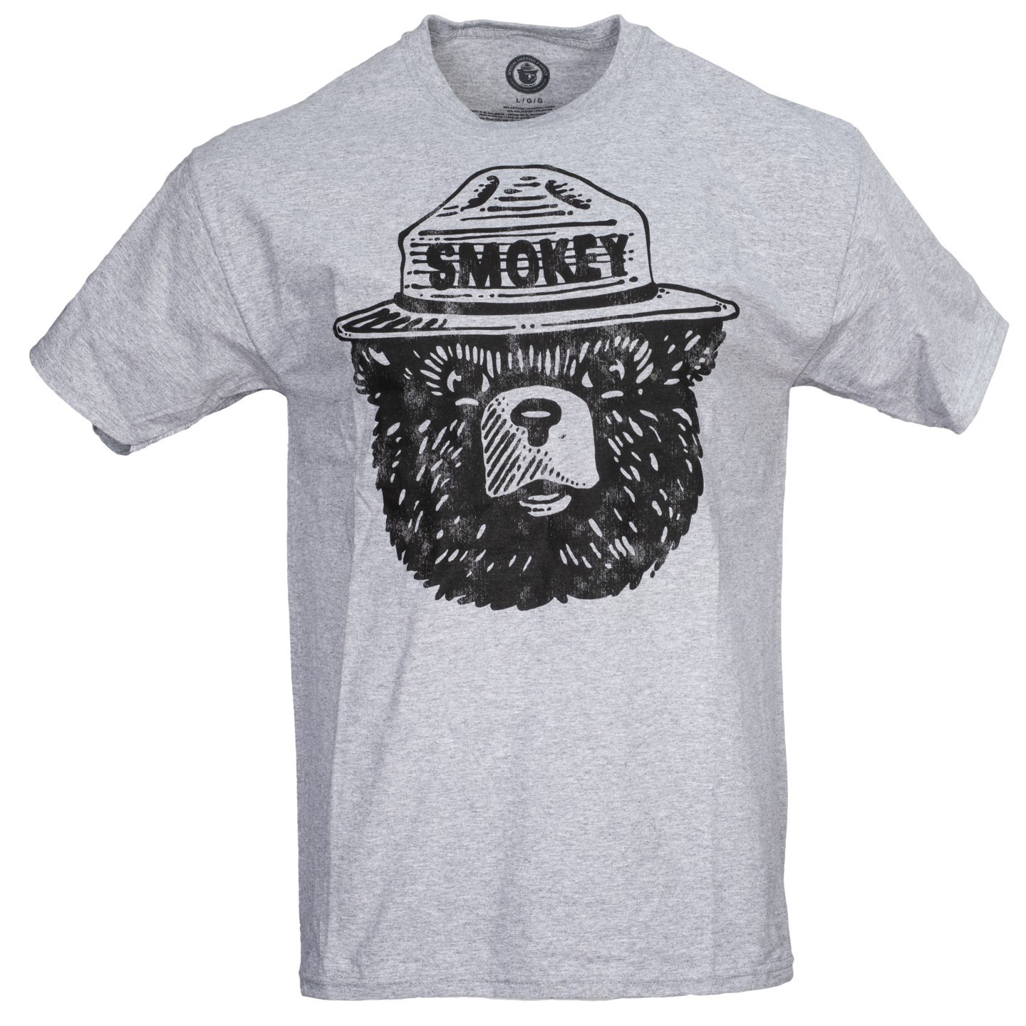 Smokey the Bear Adult UnisexTonal Heather Gray T-Shirt (XS – 3XL)