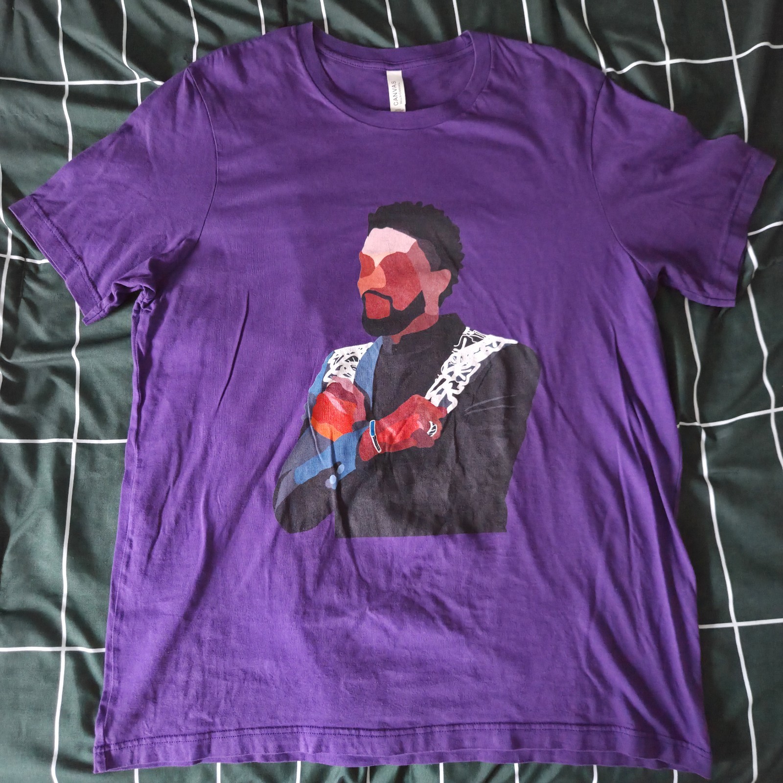 Chadwick Boseman Wakanda Forever Pose Marvel Black Panther T-shirt (Purple) – XL