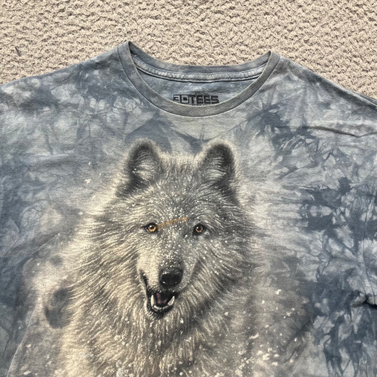 The Mountain Shirt Adult L Blue Tie Dye Wolf Arctic Snow 3D Tees Graphic T-shirt gallery