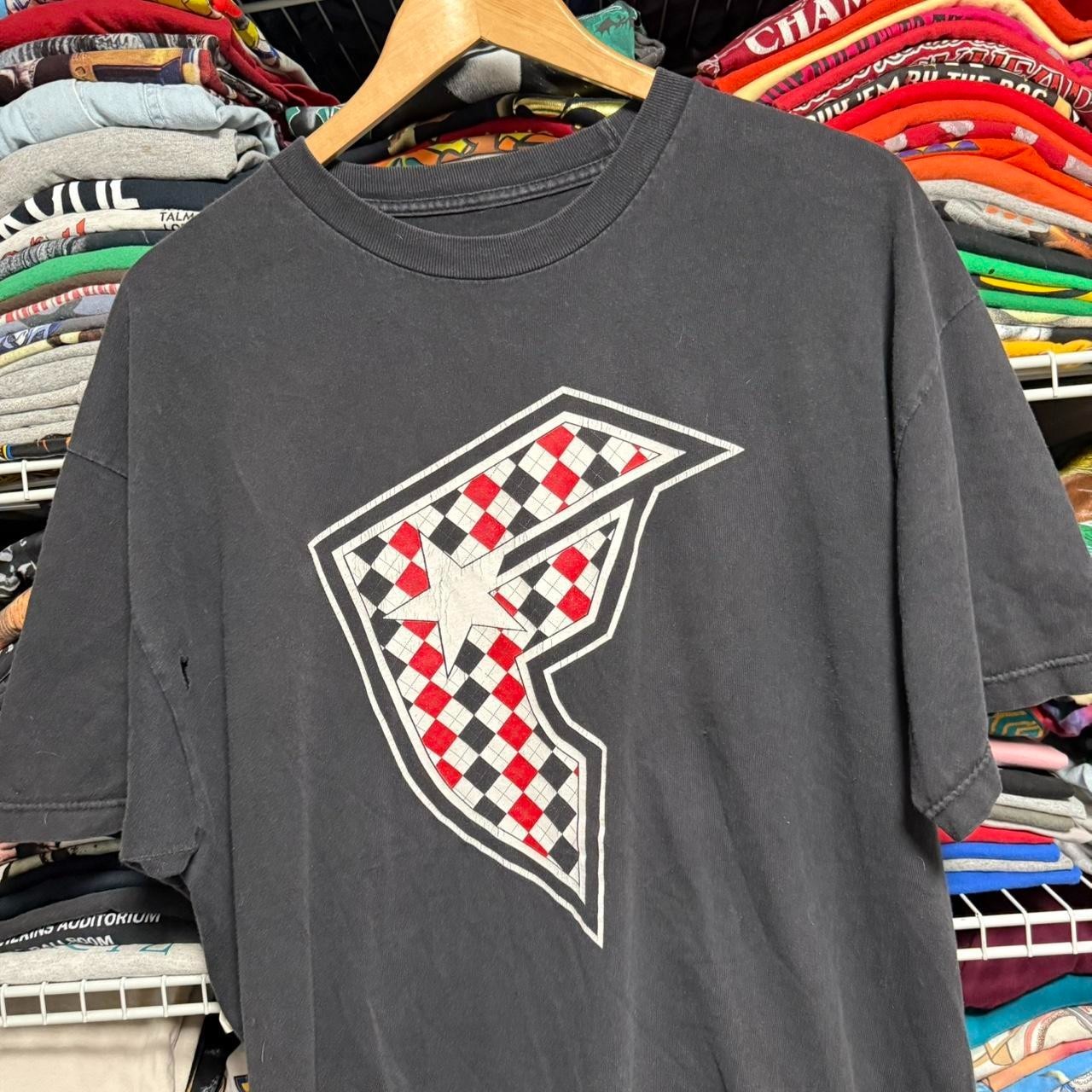 Y2K Famous stars and straps argyle patterned logo t shirt black