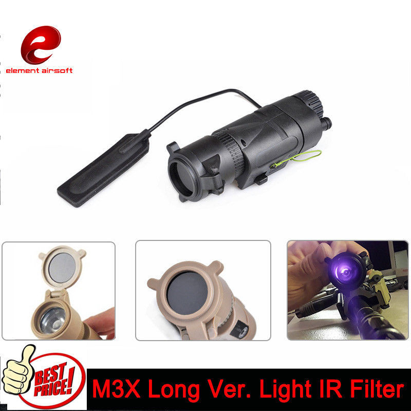 Tactical M3X Flashlight illiuminator Light Torch With IR Filter For Paintball